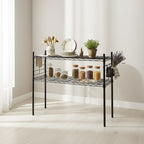 Organize It All Steel Etagere Adjustable Shelf Black: 2-Shelf Vertical Bookshelf, Small Steel Frame, 28" Height, 36" Width