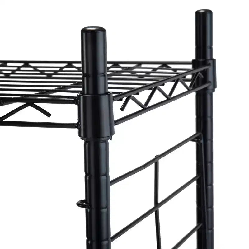 Steel Etagere 2-Shelf Adjustable Bookshelf – Small Black Frame, 28" H x 36" W