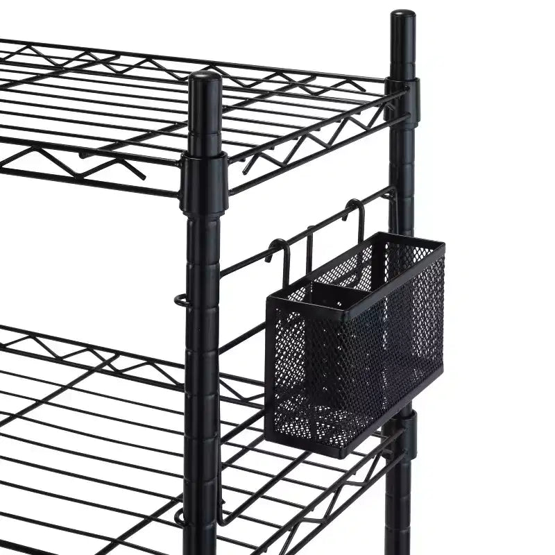Steel Etagere 2-Shelf Adjustable Bookshelf – Small Black Frame, 28" H x 36" W