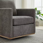 Fauteuil d'appoint pivotant à 360° – Fauteuil de salon carré rembourré de 78 cm pour le salon
