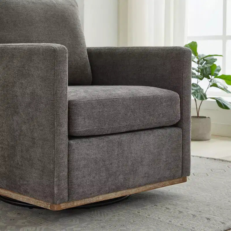 360° Swivel Accent Chair – 30.7" Square Upholstered Lounge Armchair for Living Room