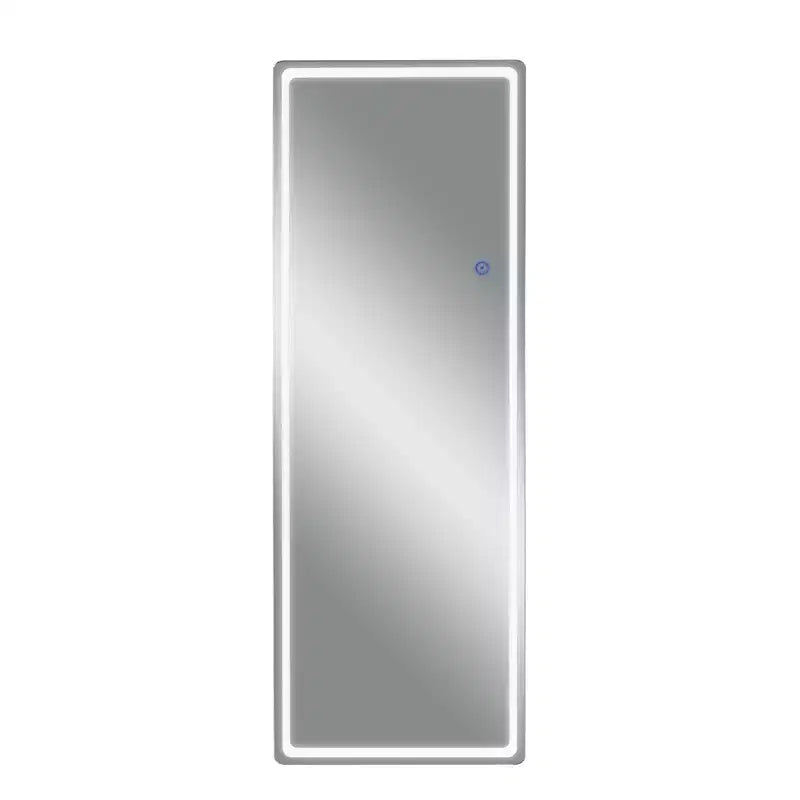63x20 LED Rectangle Floor Mirror with Stand, HD Full-length Mirror with Aluminum Alloy Frame and 3 Color Temperature, Silver