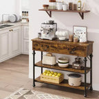 Console étroite avec étagères de rangement, Petite table d'entrée pour vestibule, Tables console avec 2 tiroirs, pour salon, couloir