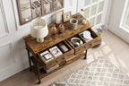 Console étroite avec étagères de rangement, Petite table d'entrée pour vestibule, Tables console avec 2 tiroirs, pour salon, couloir