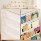 Étagère à livres pour enfants à 4 niveaux, étagère de rangement d'angle, étagère en bois pour bébés et tout-petits, présentoir à livres stable pour salles de classe, salles de jeux