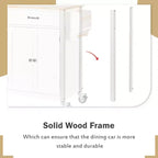 Îlot de Cuisine avec Dessus de Table en Bois et Roues Verrouillables – 4 Portes, 2 Tiroirs, Porte-Serviettes et Étagère à Épices