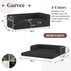 Canapé-lit pliable en velours côtelé, matelas pliant avec cadre à forme fixe, futon 3 places dépliable king size pour la maison et le bureau
