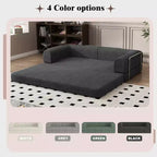 Canapé-lit pliable en velours côtelé, matelas pliant avec cadre à forme fixe, futon 3 places dépliable king size pour la maison et le bureau