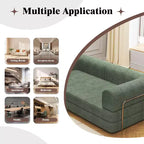 Canapé-lit pliable en velours côtelé, matelas pliant avec cadre à forme fixe, futon 3 places dépliable king size pour la maison et le bureau