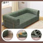 Canapé-lit pliable en velours côtelé, matelas pliant avec cadre à forme fixe, futon 3 places dépliable king size pour la maison et le bureau