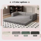 Canapé-lit pliable en velours côtelé, matelas pliant avec cadre à forme fixe, futon 3 places dépliable king size pour la maison et le bureau