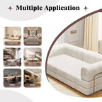 Canapé-lit pliable en velours côtelé, matelas pliant avec cadre à forme fixe, futon 3 places dépliable king size pour la maison et le bureau