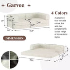 Canapé-lit pliable en velours côtelé, matelas pliant avec cadre à forme fixe, futon 3 places dépliable king size pour la maison et le bureau
