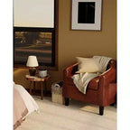Fauteuil club avec accoudoirs incurvés et dossier enveloppant – Chaise d'appoint pour salon et chambre à coucher