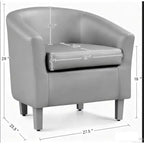 Fauteuil club avec accoudoirs incurvés et dossier enveloppant – Chaise d'appoint pour salon et chambre à coucher