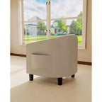Fauteuil club avec accoudoirs incurvés et dossier enveloppant – Chaise d'appoint pour salon et chambre à coucher