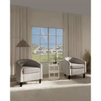 Fauteuil club avec accoudoirs incurvés et dossier enveloppant – Chaise d'appoint pour salon et chambre à coucher