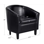 Fauteuil club avec accoudoirs incurvés et dossier enveloppant – Chaise d'appoint pour salon et chambre à coucher