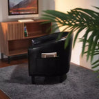 Fauteuil club avec accoudoirs incurvés et dossier enveloppant – Chaise d'appoint pour salon et chambre à coucher