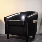 COZONY Barrel Chair with Curved Armrests, Supportive Accent Chair with Wraparound Backrest for Living Room and Bedroom