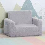 Fauteuil convertible 2-en-1 pour enfants en peluche – Siège dépliable confortable pour enfants