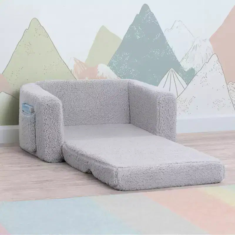 Kids Plush 2-in-1 Convertible Chair to Lounger – Cozy Flip-Out Seat for Children