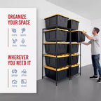 Étagère de rangement pour bacs de 102 litres – Lot de 2, Organisateur autonome pour garage et sous-sol