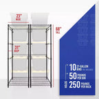 Étagère de rangement pour bacs de 102 litres – Lot de 2, Organisateur autonome pour garage et sous-sol