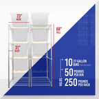 Étagère de rangement pour bacs de 102 litres – Lot de 2, Organisateur autonome pour garage et sous-sol