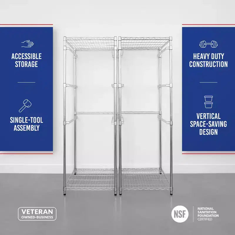 27 Gallon Storage Bin Rack – 2 Pack, Freestanding Garage & Basement Organizer