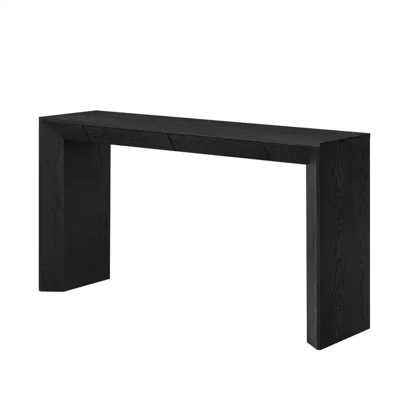 Wood Console Table with Drawers, Entryway Table Thickened Legs, Minimalist Hallway Table with Storage
