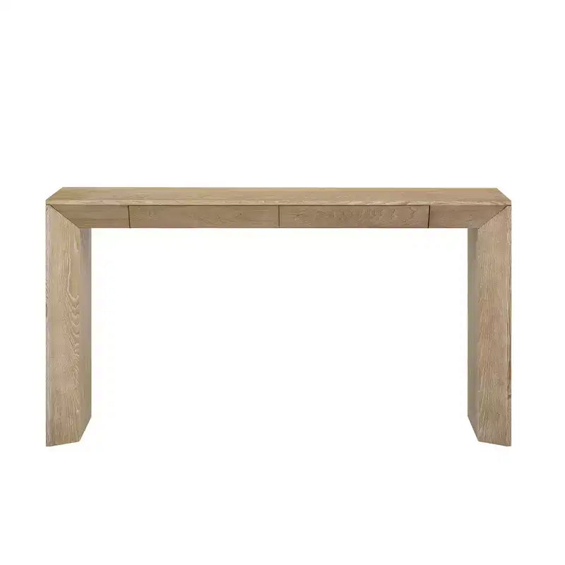 Wood Console Table with Drawers, Entryway Table Thickened Legs, Minimalist Hallway Table with Storage