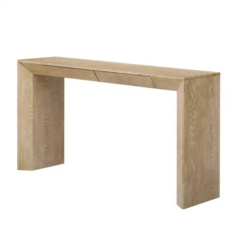 Wood Console Table with Drawers, Entryway Table Thickened Legs, Minimalist Hallway Table with Storage