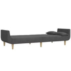 Canapé convertible 2 places avec deux oreillers – Tissu noir, canapé-lit d'appoint convertible