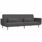 Canapé convertible 2 places avec deux oreillers – Tissu noir, canapé-lit d'appoint convertible