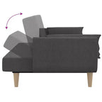 Canapé convertible 2 places avec deux oreillers – Tissu noir, canapé-lit d'appoint convertible
