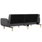 Canapé convertible 2 places avec deux oreillers – Tissu noir, canapé-lit d'appoint convertible