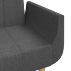 Canapé convertible 2 places avec deux oreillers – Tissu noir, canapé-lit d'appoint convertible