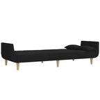 Canapé convertible 2 places avec deux oreillers – Tissu noir, canapé-lit d'appoint convertible