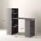 Bureau d'ordinateur avec étagères de rangement à 6 niveaux – Poste de travail avec étagère pour le bureau à domicile