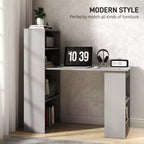 Bureau d'ordinateur avec étagères de rangement à 6 niveaux – Poste de travail avec étagère pour le bureau à domicile