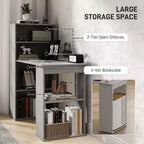 Bureau d'ordinateur avec étagères de rangement à 6 niveaux – Poste de travail avec étagère pour le bureau à domicile