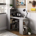 Bureau d'ordinateur avec étagères de rangement à 6 niveaux – Poste de travail avec étagère pour le bureau à domicile