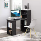 Bureau d'ordinateur avec étagères de rangement à 6 niveaux – Poste de travail avec étagère pour le bureau à domicile
