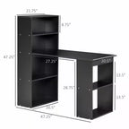 Bureau d'ordinateur avec étagères de rangement à 6 niveaux – Poste de travail avec étagère pour le bureau à domicile
