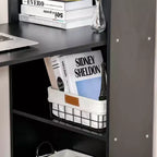 Bureau d'ordinateur avec étagères de rangement à 6 niveaux – Poste de travail avec étagère pour le bureau à domicile
