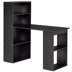 Computer Desk with 6-Tier Storage Shelves, Writing Desk Workstation with Bookshelf for Home Office