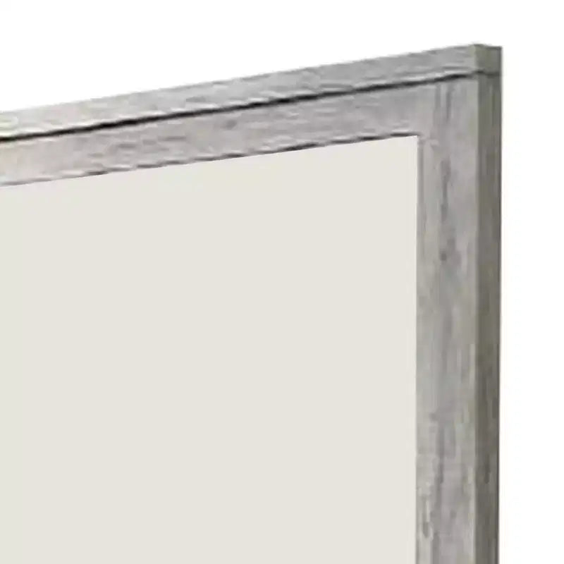Rectangular Wall Mirror with Molded Frame & Decorative Details – Gray