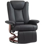 Modern RV Recliner Chair, PU Leather Swivel Recliner Armchair with Footrest for Living Room