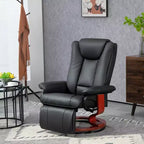 Fauteuil inclinable pivotant en cuir PU moderne avec repose-pieds – Fauteuil compact pour salon et camping-car